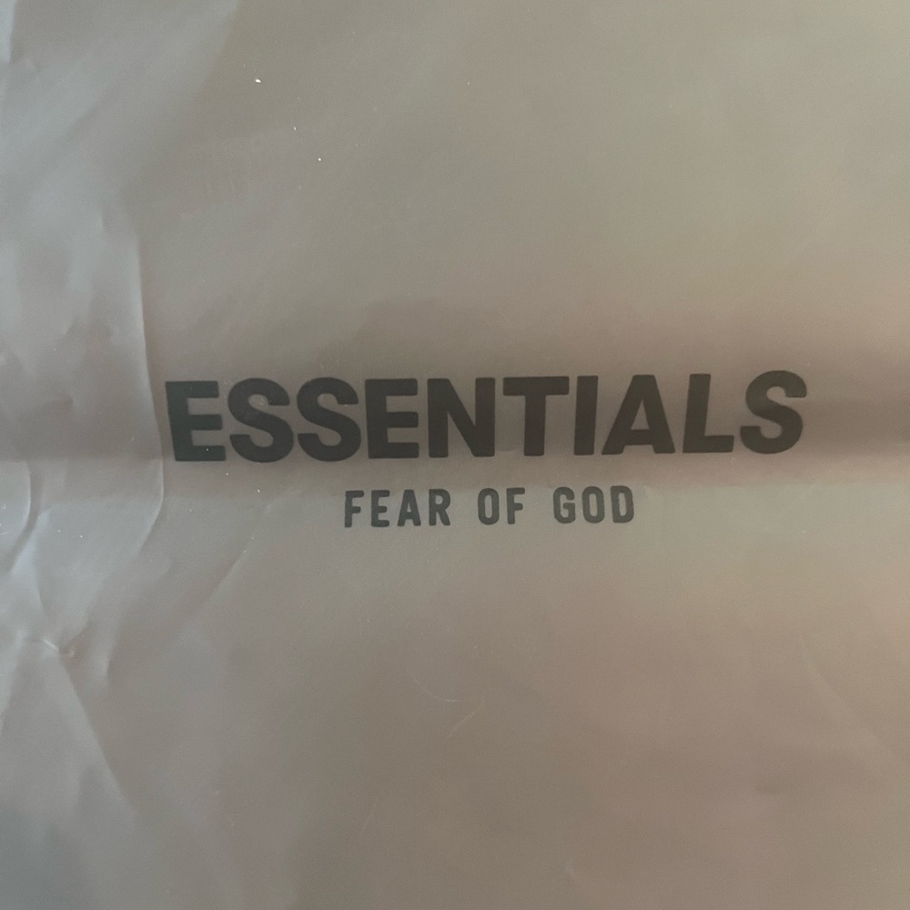 Authentic Essentials Fear of God translucent grey zipper bag XL